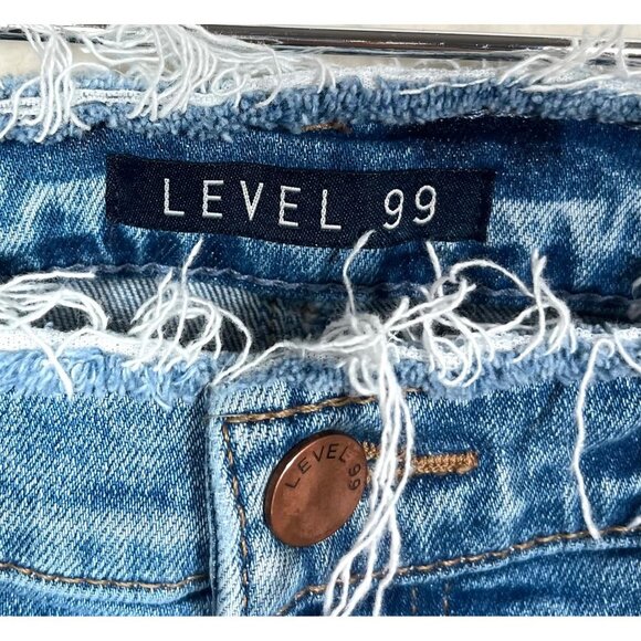 Level 99 Anthropologie Adrian High Rise Kick Flare Jeans 28 raw hem - Picture 2 of 10